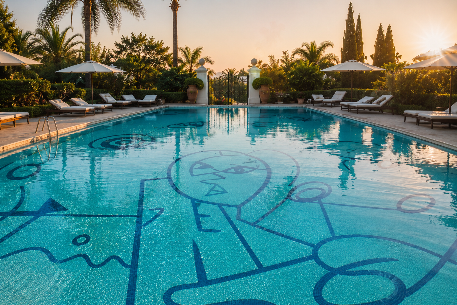 La Reserva, Marbella — Arte figurativo piscina residencial de lujo, Bassform