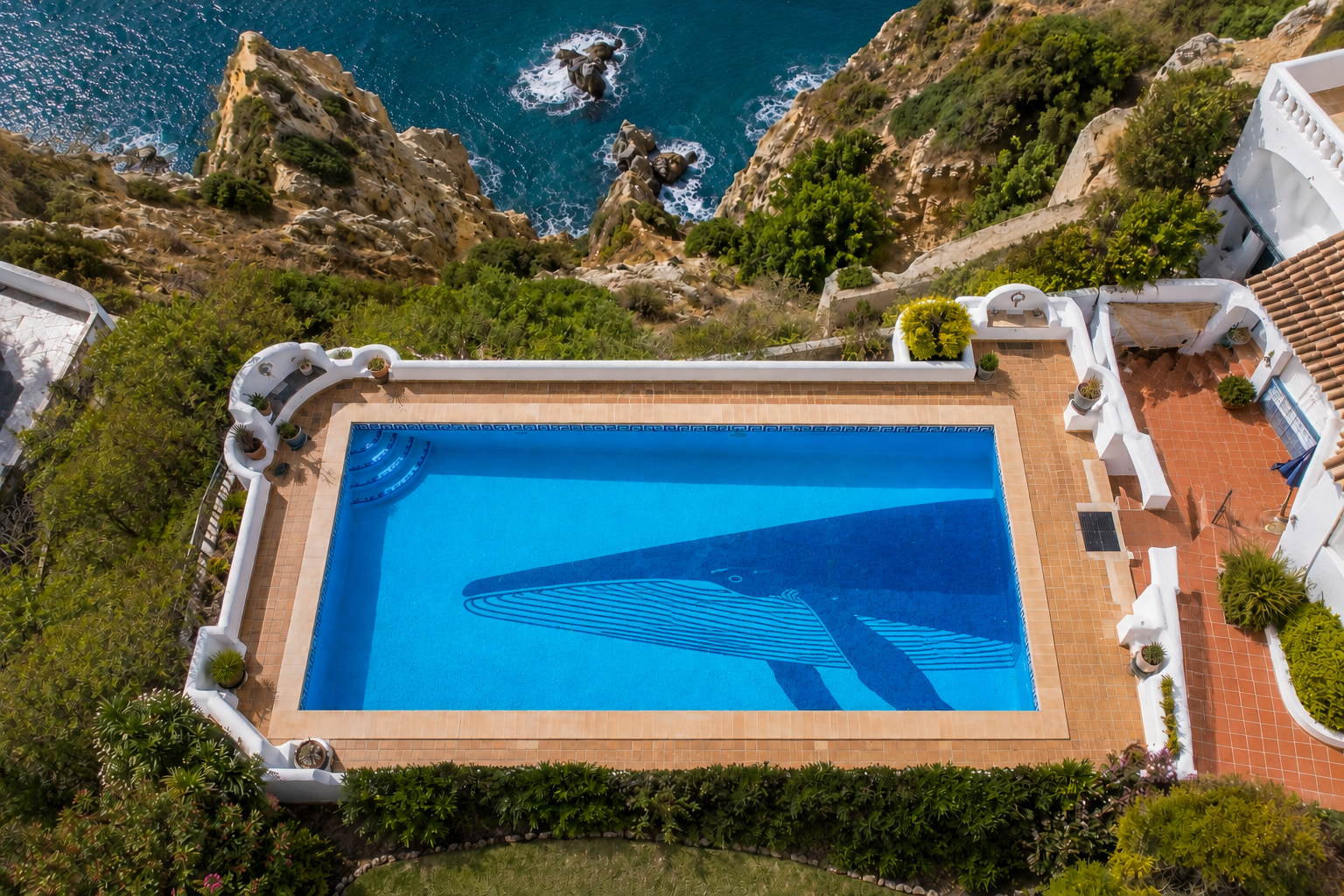 Quinta do Mar, Algarve — Arte figurativo piscina de lujo, Bassform