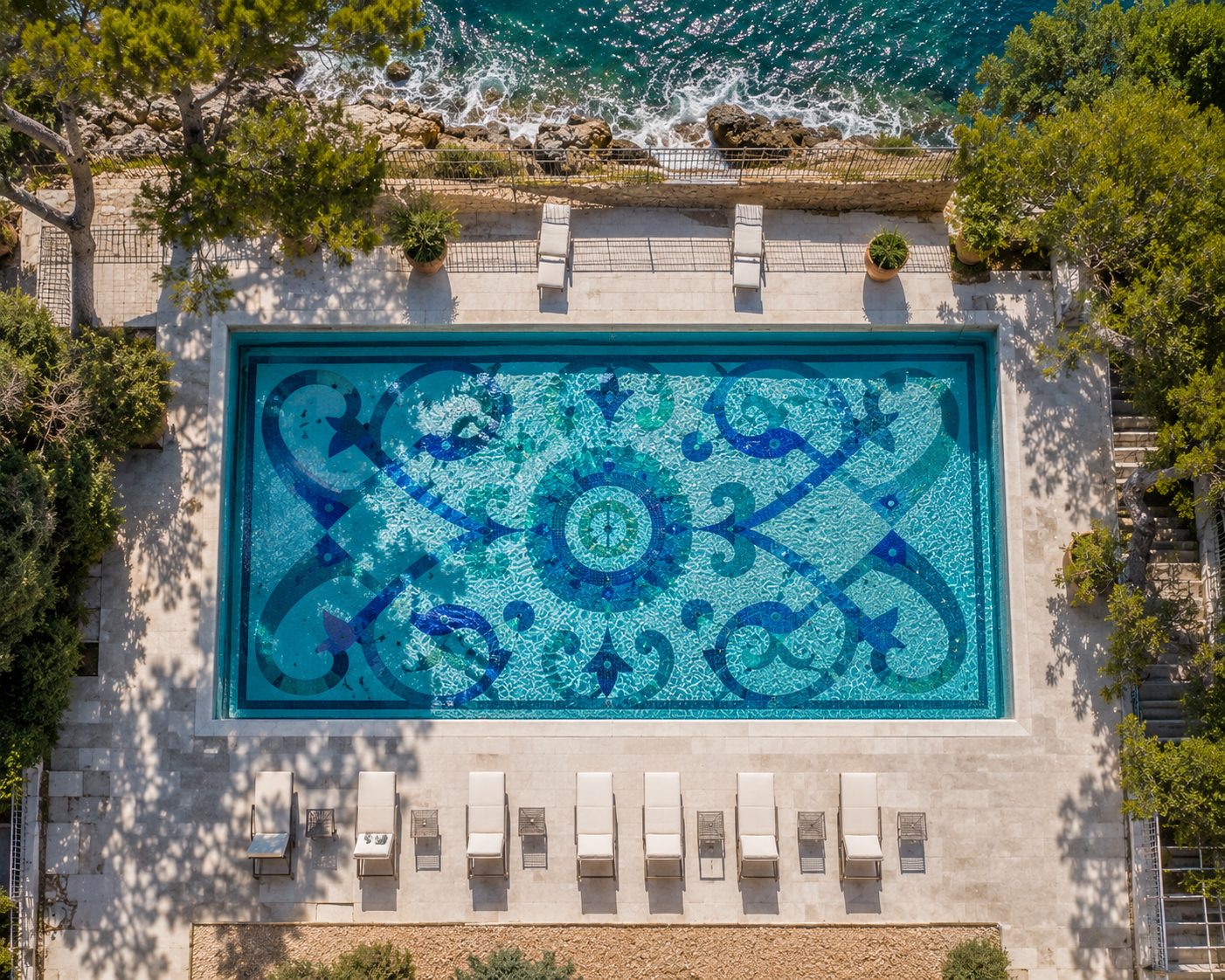Reforma Costa Brava, Girona — Mosaico piscina de lujo, Bassform