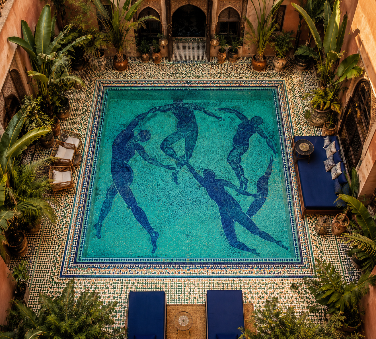 Riad Azul, Marrakech — Arte figurativo hotel boutique, Bassform